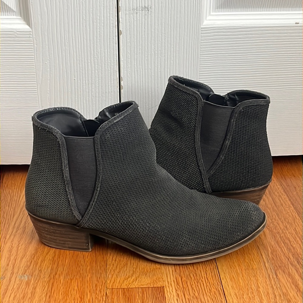 Charcoal gray booties